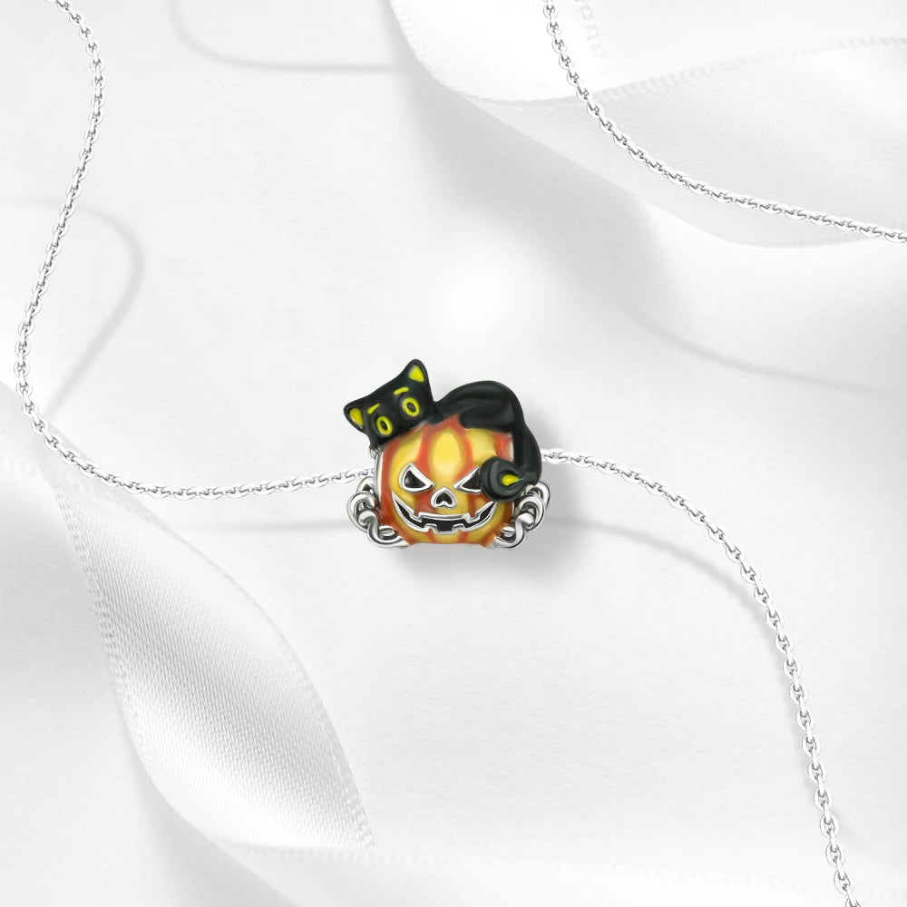 Heißer Verkauf 925er Sterlingsilber Schlitten- und Schneemann-Perlen und Kürbiskopf-Anhänger, passend für Armbänder, Weihnachts- und Halloween-Geschenke