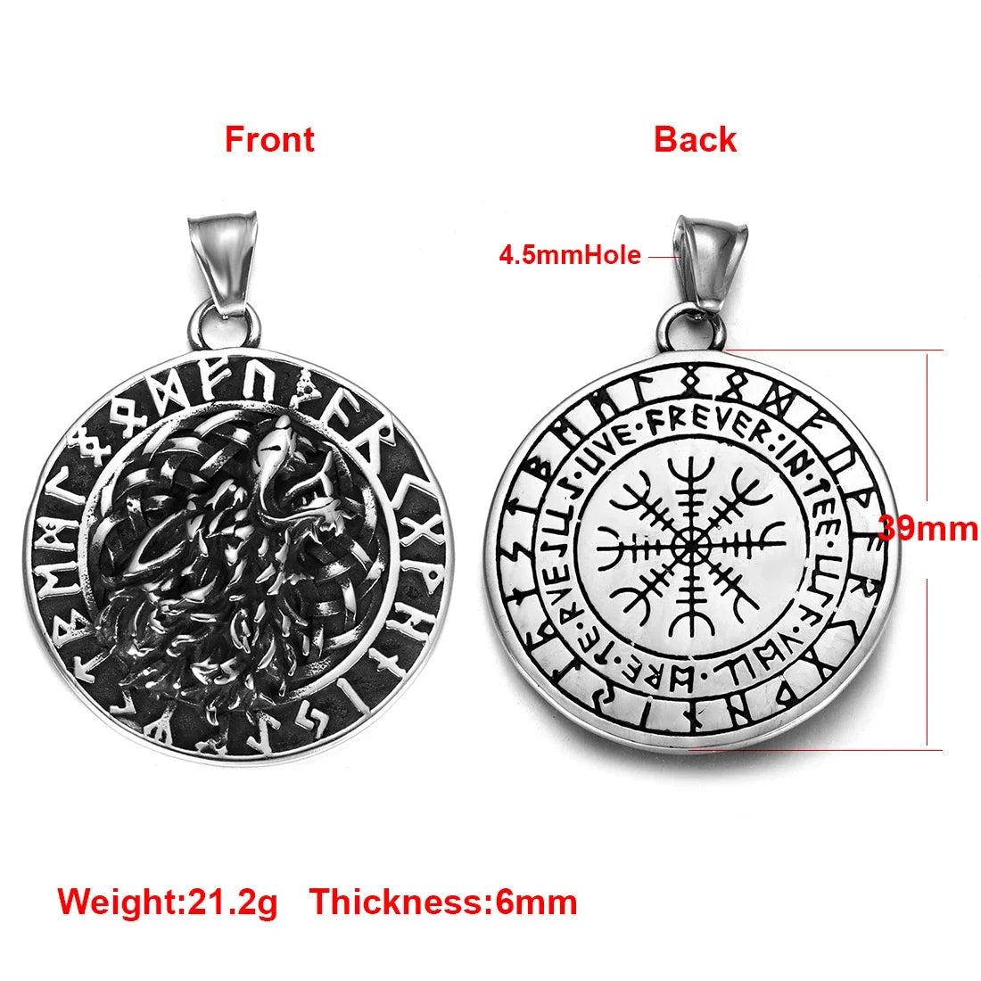 Edelstahl Viking Nordischer Anhänger für Halskette DIY Zubehör Schmuckherstellung Erkenntnisse Männer Charm Supplies Punk Axt
