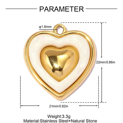 3 Stück/Set Modische Edelstahl Rosen-Blumen DIY Ohrring-Anhänger Herzförmige Halsketten-Anhänger Damen Böser-Blick-Schmuck Großhandel