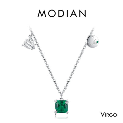 Modian 925 Sterling Silber Regenbogen Zirkonia Skorpion Geburts stein Sternzeichen Symbol Charme Anhänger Halsketten für Frauen edlen Schmuck