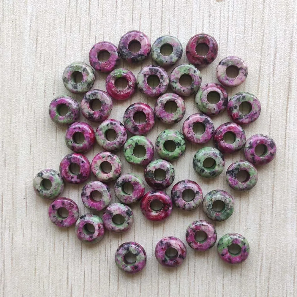 Mode gute Qualität Naturstein Mix runde Charms großes Loch Charms Perlen 10mm für Schmuckherstellung 50 Stück Großhandel kostenloser Versand