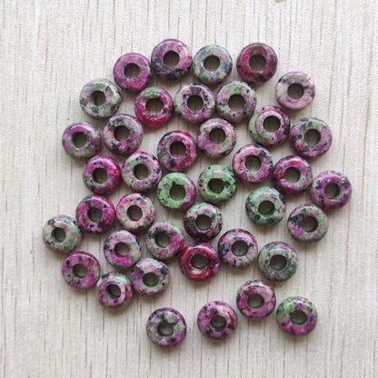Mode gute Qualität Naturstein Mix runde Charms großes Loch Charms Perlen 10mm für Schmuckherstellung 50 Stück Großhandel kostenloser Versand