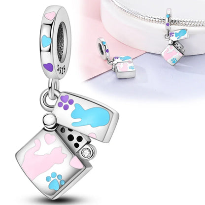 925er Sterlingsilber, schwarze Kamera-Gitarren-Charm-Anhänger, Perlen, passend für Charms aus 925er-Silber, Original-Armband für Damenschmuck