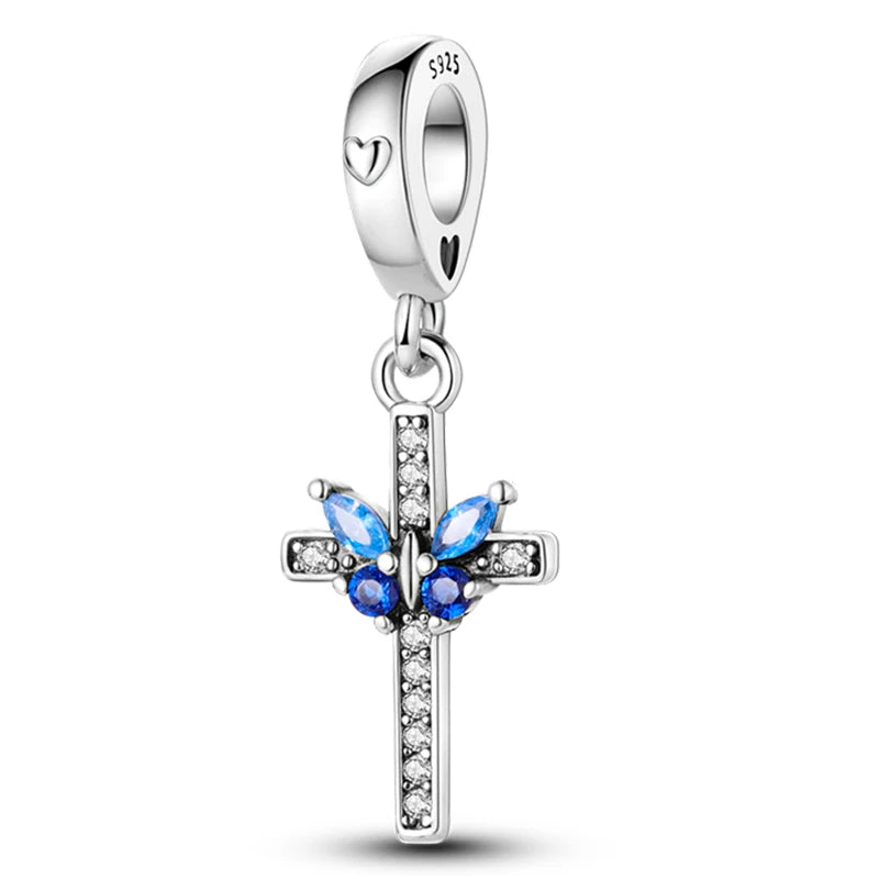 Heiße Verkäufe 925 Sterling Silber Charms Perlen Teufel Auge Fatimas Hand Kreuz Perlen Fit Original Armband Frauen DIY schmuck Geschenke