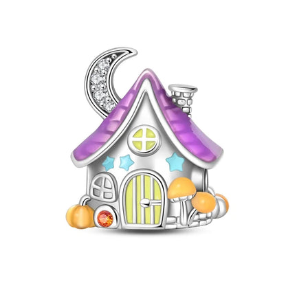 Lila Serie 925 Sterling Silber Maiglöckchen Rose Meerjungfrau Hexenhut Charm Passend für DIY Armband Halskette Charmante Geschenke