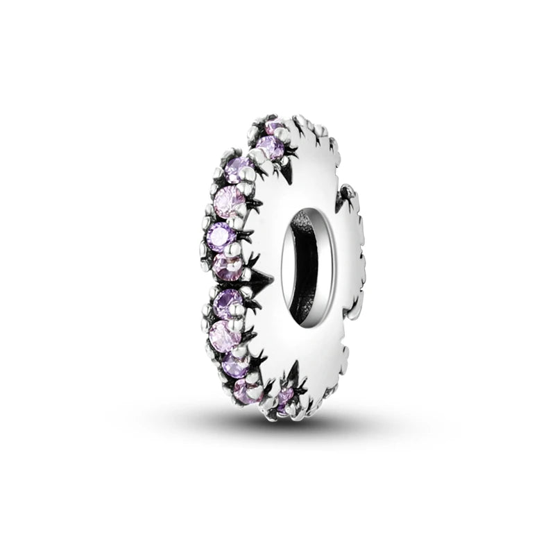 Sicherheitsketten aus 925er-Sterlingsilber, violette Serie, Schmetterling, Widder, Zwillinge, passend für Original-Armbänder, DIY-Schmuckherstellung, Geschenk für Frauen