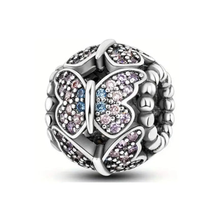 2025 Neu in Original 925 Sterling Silber Bunte Exquisite Schmetterling Serie Charm Fit Armband Halskette DIY Frauen Schmuck Geschenk