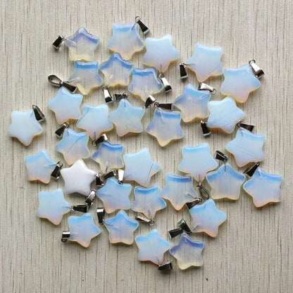 Gute qualität Verschiedene naturstein mix stern charms anhänger für diy schmuck zubehör machen 50 teile/los Großhandel
