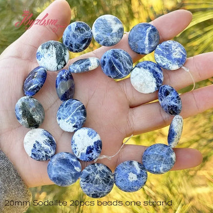 20mm Natürlicher Fluorit/Quarz/Rhodonit/Tigerauge/Achat Münze Stein Perlen Strang 15" Für DIY Halskette Schmuck Machen Kostenloser Versand