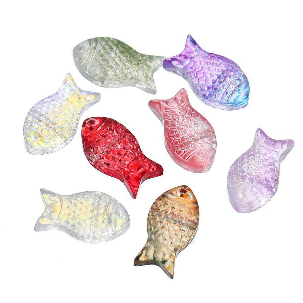10 teile/los Allmähliche Kleine Goldfisch Glas Perlen Kristall Tschechische Spacer Perlen Für DIY Schmuck Machen Halskette Handgemachte Accessoires