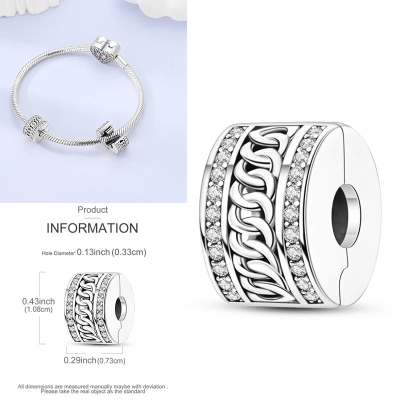 Katze Schmetterling Gänseblümchen CZ Pave Clip Charms Positionierung Schnalle 925 Sterling Silber Silikon Spacer Perlen passen Original Racelet DIY