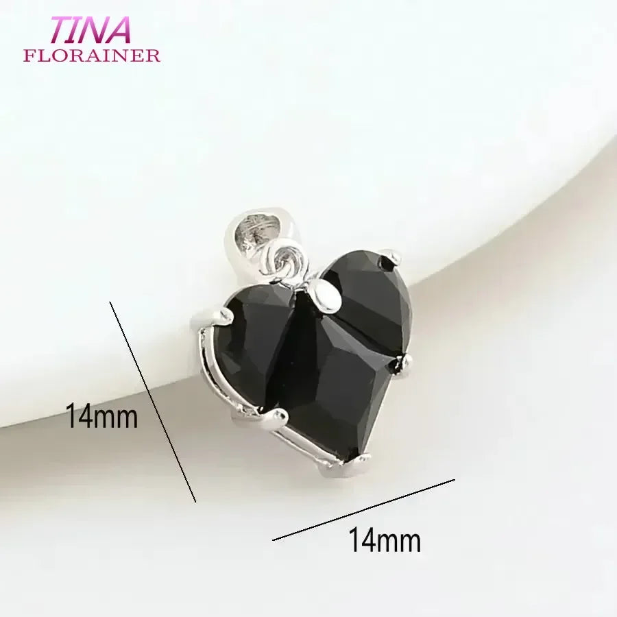 3PCS 14MM 14K Gold Farbe Messing mit Zirkon Herz Halskette Charms Anhänger Ohrringe Schmuck Machen Liefert Zubehör