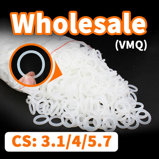 O-Ring Großhandel Dicke 3,1/4/5,7 mm Querschnitt VMQ Link weiß Silikonkautschuk Dichtungsring Gummi elastisch Kostenloser Versand