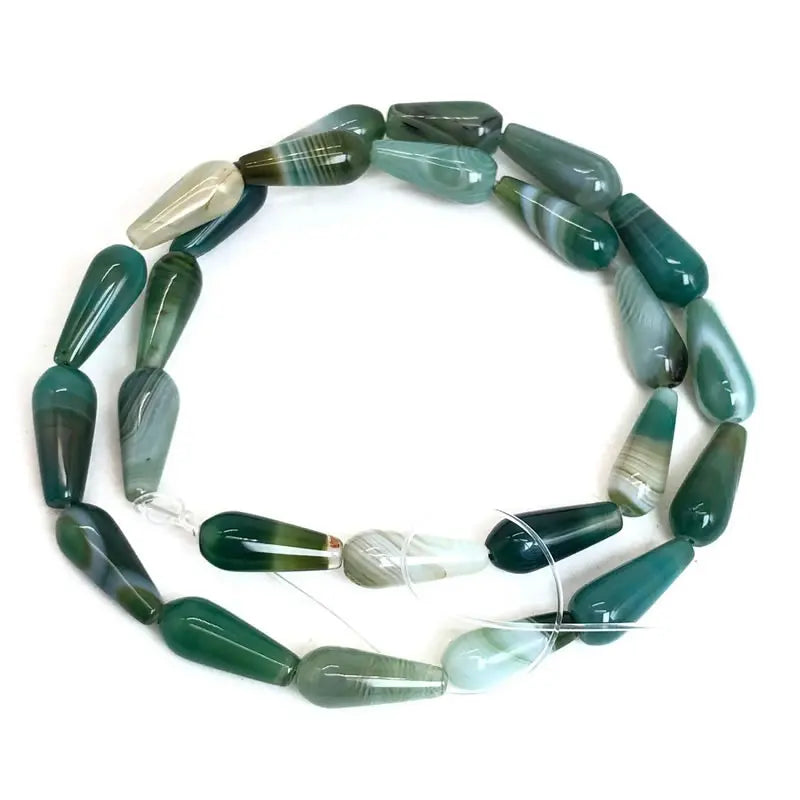 6x16mm/10X30mm Achat Wassertropfen Stein Perlen Natürliche Quarz Achate Lose Perlen für Schmuck Machen DIY Armband 15 ”