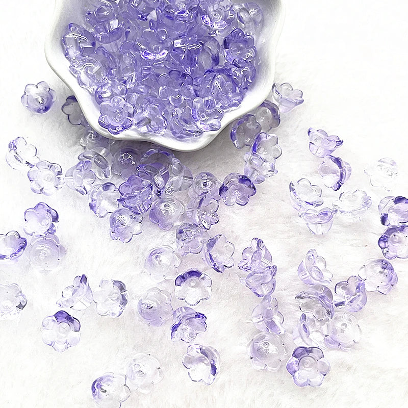 Neue 20 teile/los 7X12mm Bunte Bellflower Lampwork Perlen Kappen Glas Spacer Perlen für Schmuck Machen DIY Armbänder haarnadel