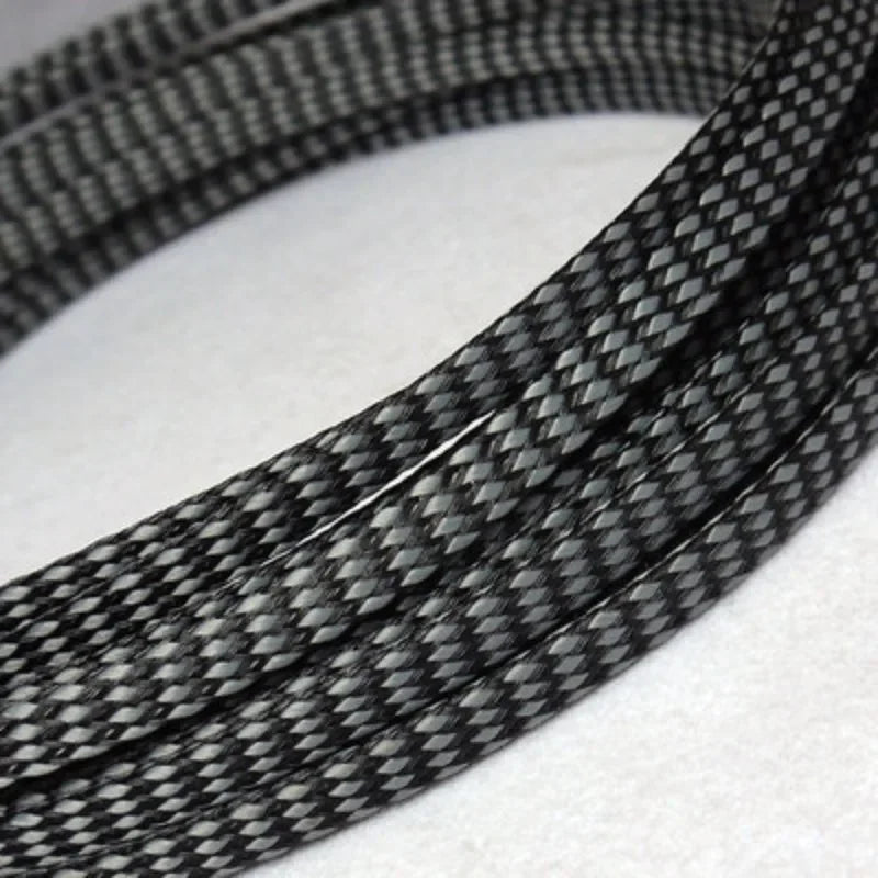 8 mm Kabelhülse, schwarz, grau, Kabelhülsen, isolierter Geflechthülse, PP-Baumwollgarn, PET, erweiterbarer Wickeldraht, Kabelschutz