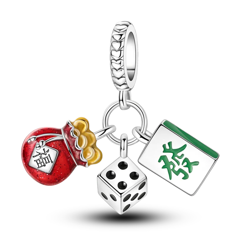 Passend für Original-Armbänder DIY 925 Silber Chinesischer Stil Drachen Glückskatze Charm-Perlen Frühlingsfest Schmuck Geschenk