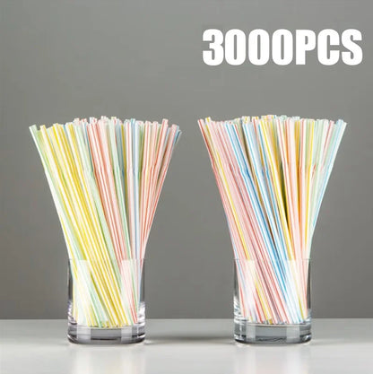50-3000PCS Mehrfarbige Trinkhalme rietjes Milch Tee Bar Party Hochzeit Küche Home Zubehör Getränke Schwarz Stroh Großhandel