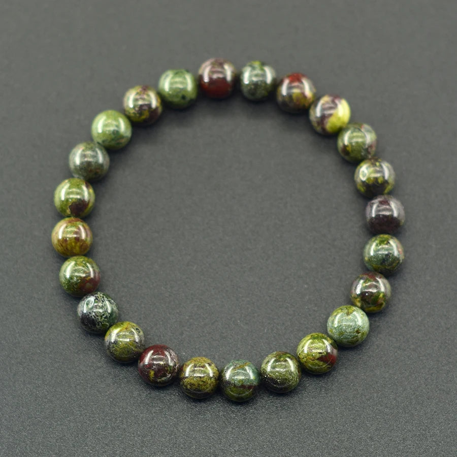 Natürliche Drachen Blutstein Elastische Armbänder Frauen Männer Charme Dinosaurier Jaspis Perlen Armband Fördern Die Durchblutung Schmuck
