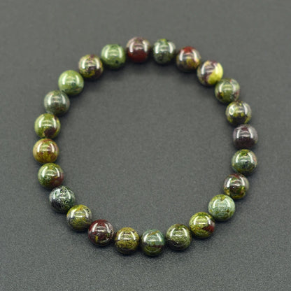 Natürliche Drachen Blutstein Elastische Armbänder Frauen Männer Charme Dinosaurier Jaspis Perlen Armband Fördern Die Durchblutung Schmuck