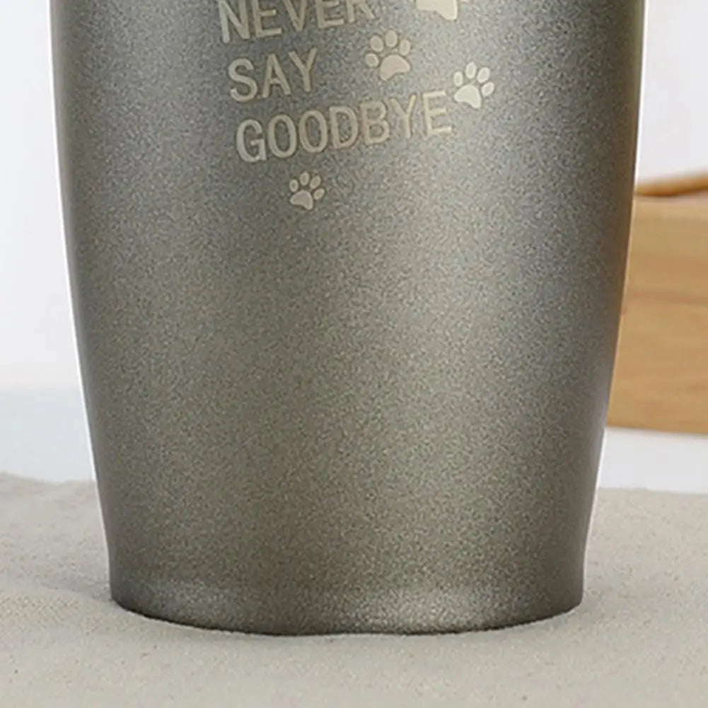 Haustier-Urne, Haustier-Pfotenabdruck, Edelstahl-Urne für Hunde, Katzen, Andenken, Ascheurne, Never Say Goodbye, Haustier-Pfotenabdruck, klein