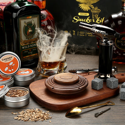 Cocktail-Räucher-Set, Rauch-Set, altmodisches Whiskey-Räucher-Getränk-Set, Cocktail-Zubehör für Whisky, Getränk