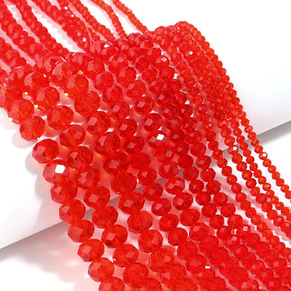 3/4/6/8/10mm Facettierte AB Klar Glas Kristall Rondelle Perlen Bunte Lose Spacer Perlen für Schmuck Machen DIY Armband Halskette