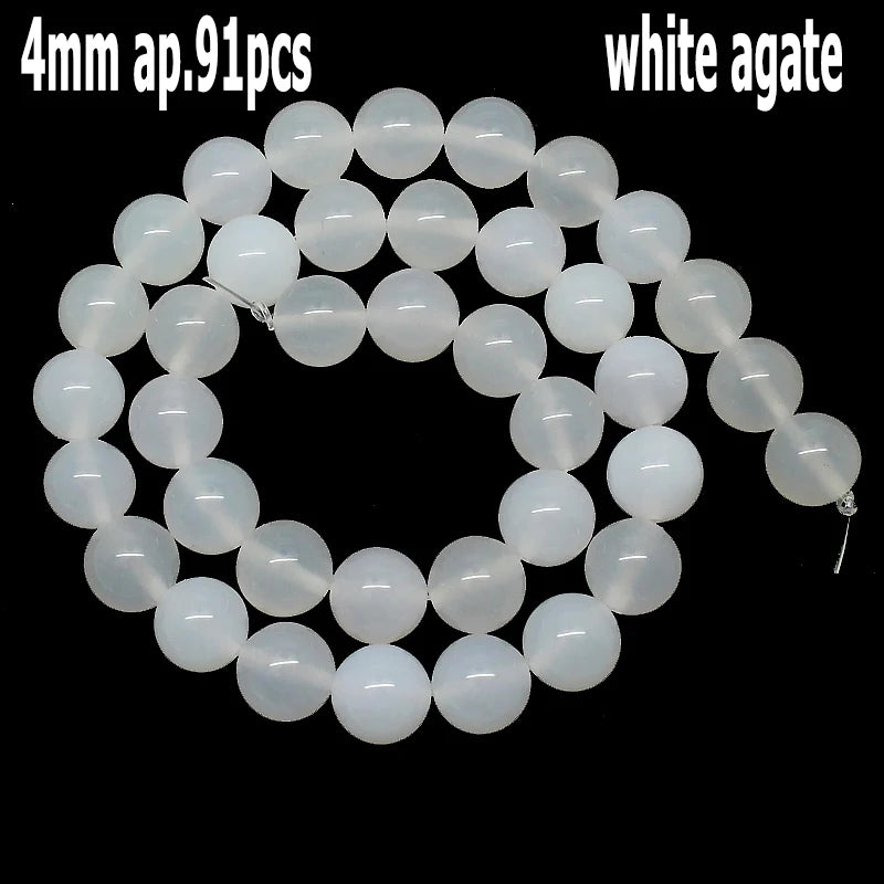 44 Arten weiße Chalcedon-Jade-Achat-Perle, Naturstein, Rondelle-Würfel, facettierte lose Perlen für Schmuckherstellung, Armbänder, Zubehör