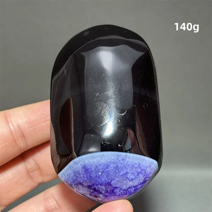 Natürlicher Edelstein Achat Kristall Palm Spielen Mineral Quarz Reiki Heilung Energie Spirituelle Meditation Home Decor Geschenk