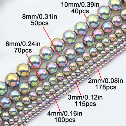 A+ Naturstein, nicht magnetisch, Hämatit, rund, lose Distanzperlen für Schmuckherstellung, DIY-Perlen, Armband, Halskette 2, 3, 4, 6, 8, 10 mm