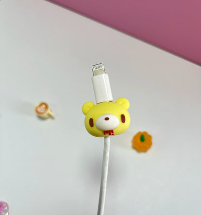 Leuchtender Kawaii Bär Datenkabelschutz Anti-Bruch Cartoon Ladekabelschutz für iPhone Android
