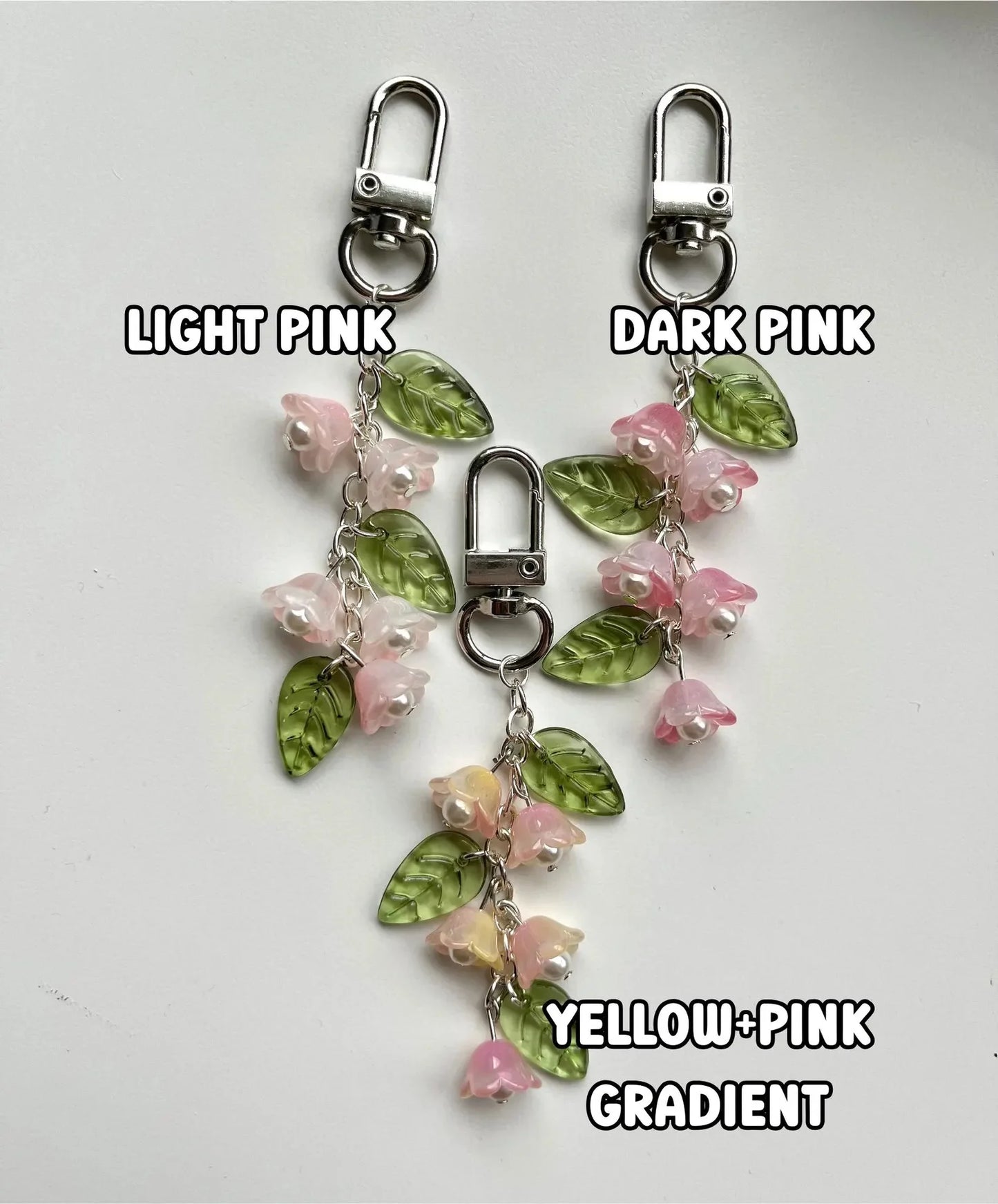 Maiglöckchen Schlüsselanhänger |   Taschenanhänger, handgefertigt |   Blumen, Ästhetik, süß, mädchenhaft, Maiglöckchen |   Geschenke für Sie
