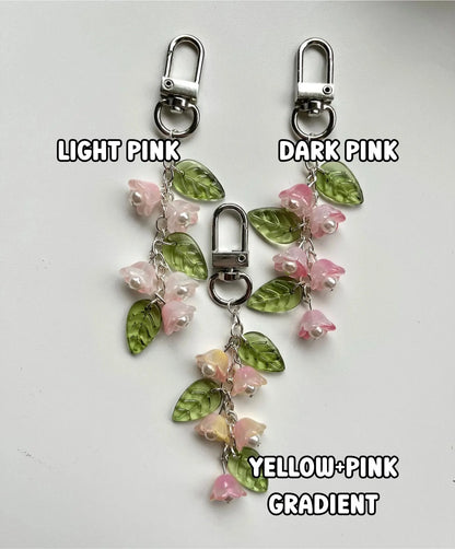 Maiglöckchen Schlüsselanhänger |   Taschenanhänger, handgefertigt |   Blumen, Ästhetik, süß, mädchenhaft, Maiglöckchen |   Geschenke für Sie