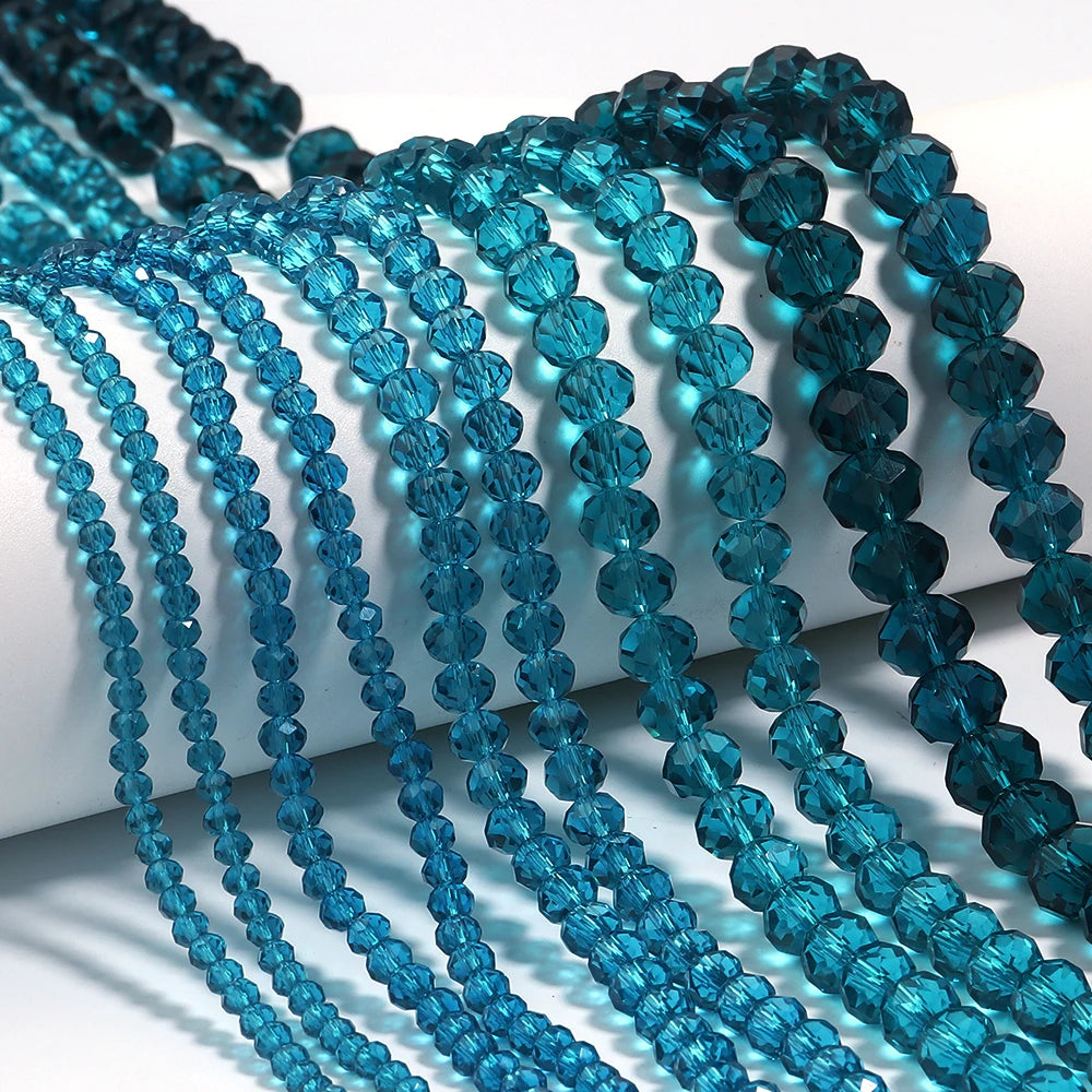 3/4/6/8/10mm Facettierte AB Klar Glas Kristall Rondelle Perlen Bunte Lose Spacer Perlen für Schmuck Machen DIY Armband Halskette
