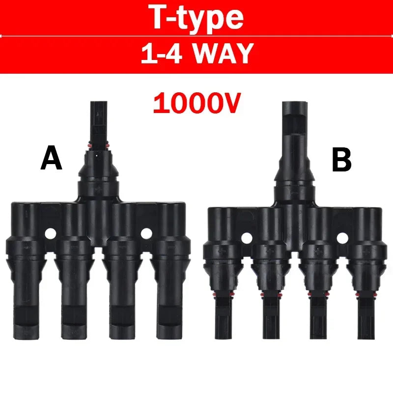 1/5 Sätze Photovoltaik-Solar-PV-Stecker IP67 Y/T Typ 30 A 1000 V 3-7-Wege-Zweig-Kit für PV/MC-Kabel 2,5/4/6 mm2 Batteriemodul