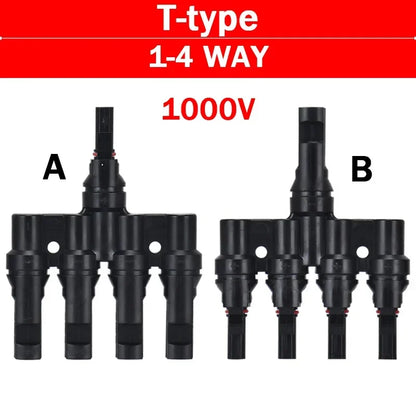 1/5 Sätze Photovoltaik-Solar-PV-Stecker IP67 Y/T Typ 30 A 1000 V 3-7-Wege-Zweig-Kit für PV/MC-Kabel 2,5/4/6 mm2 Batteriemodul