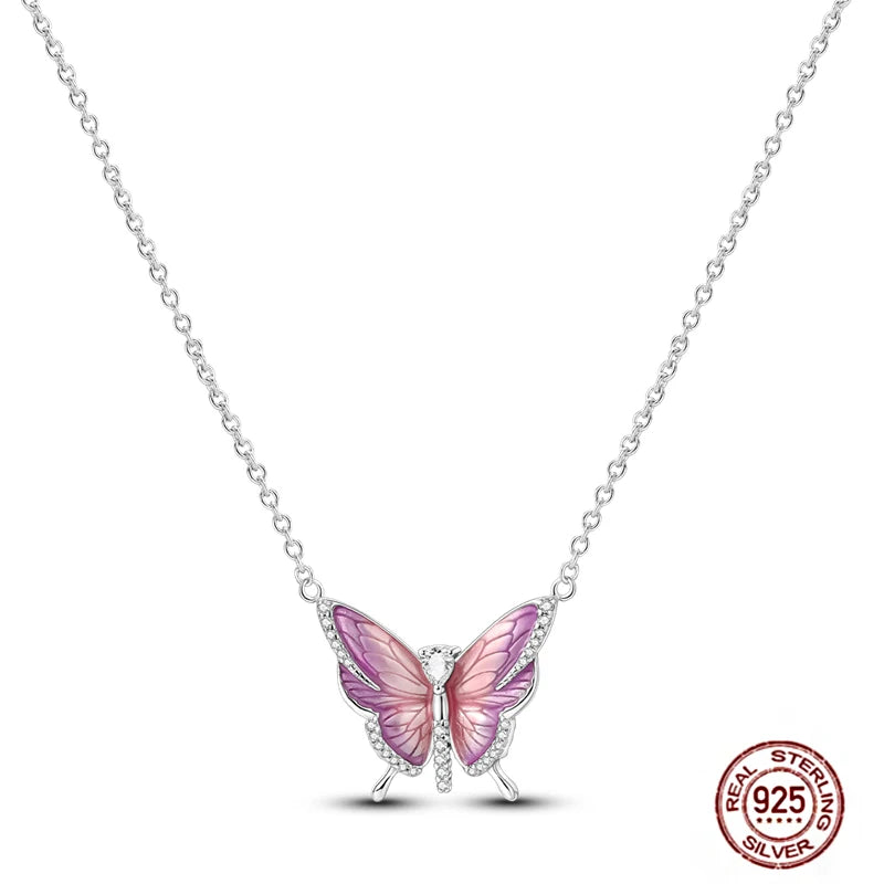 925 Sterling Silber blau Teufel Augen Palme Original Halskette Einhorn überlappen runde funkelnde Anhänger für Frauen Luxus Schmuck Geschenk