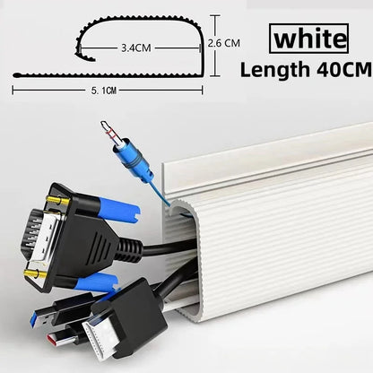 5/1 stücke PVC Kanal Unter Schreibtisch Kabel Management Tablett Organizer Netzkabel draht hider Streifen Protecter Kein Bohren kabel Raceway