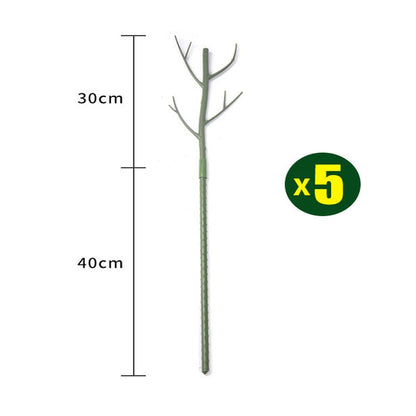5-teiliges stapelbares Gartenpflanzen-Set mit 25 Kabelbindern, grüne Kunststoffunterstützung für Pflanzen im Innen- und Außenbereich, 70 cm