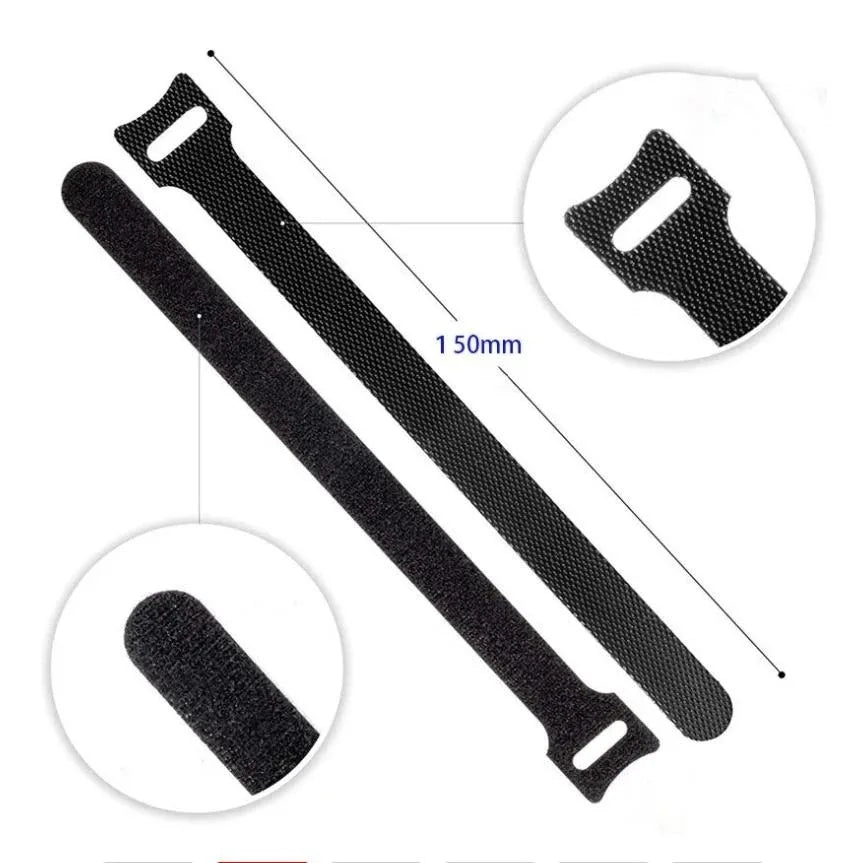 100 Stück wiederverwendbare Nylon-Kabelbinder 3,6 x 150 mm – Verschlussschlaufe, abnehmbar, gemischt in Schwarz und Weiß – ideal für die Organisation zu Hause und im Büro