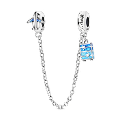 Blaue Serie aus 925er-Sterlingsilber, Eule, Schmetterling, Piratenschiff, Auto, Käfer, Clogs, Charm, passend für DIY-Armbänder, Halsketten, lustige passende Geschenke