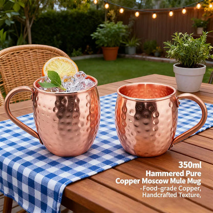100% Kupfer Moscow Mule Becher Langlebige Kupferfarbene Bierkrüge 350ml Kaffeebecher Milchbecher Reiner Kupfer Barbecher Trinkgefäß