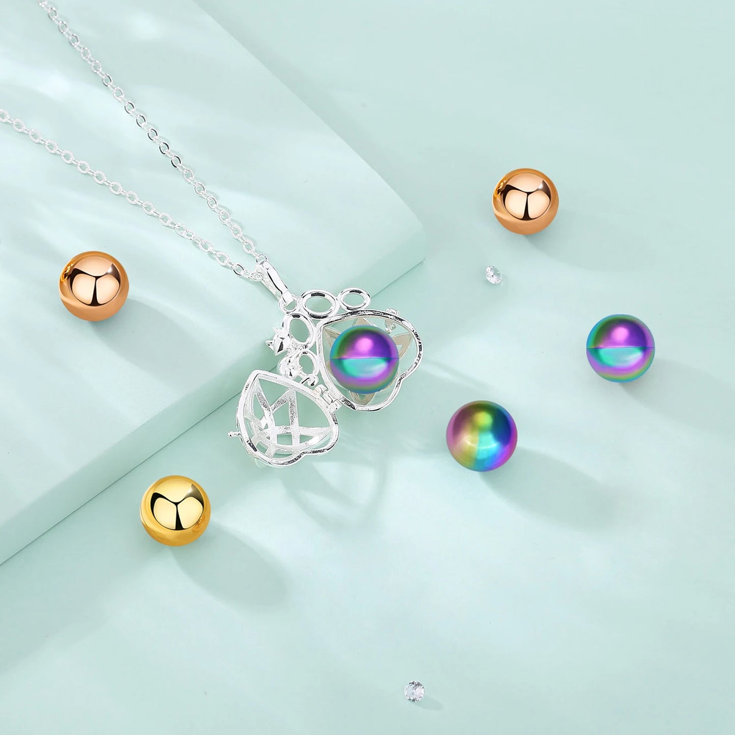 EUDORA Urne Feuerbestattung Anhänger 14mm Katze Fuß Käfig Medaillon Asche Halter Andenken Kapsel Keltische knoten Halskette Hohl Ball DIY schmuck