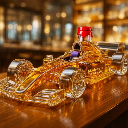 Sammlerstück Rennwagen-Whiskykaraffe, Luxuriöse Crown Royal-Stil Glasflasche für Rennsport-Enthusiasten & Männerhöhlen