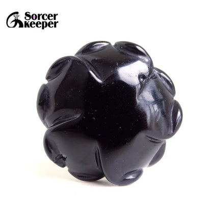 Großhandel Hand schnitzen Rose Blume Kristall natürlichen schwarzen Achat Stein Anhänger DIY Männer Frauen Halskette für Schmuck herstellung bo338