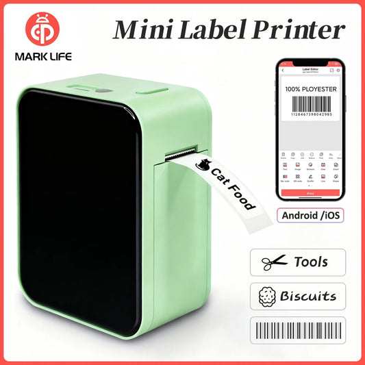 Marklife P15 Mini-Etikettendrucker, tragbarer thermischer Bluetooth-Klebepapierdrucker, Aufkleberhersteller, tintenlose Etikettenetikettiermaschine