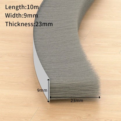 Selbstklebender Dichtungsstreifen für Tür- und Fensterbürsten, winddicht, staubdicht, schalldichtes Isolierband, schneidbar, 5–23 mm