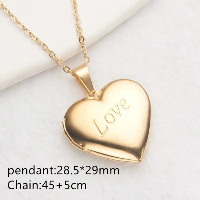 Vintage Edelstahl Offenes Herz Anhänger Halskette Für Frauen Und Mädchen Schmuck Zubehör Geschenk