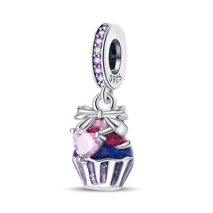 Lila Serie 925 Sterling Silber Maiglöckchen Rose Meerjungfrau Hexenhut Charm Passend für DIY Armband Halskette Charmante Geschenke