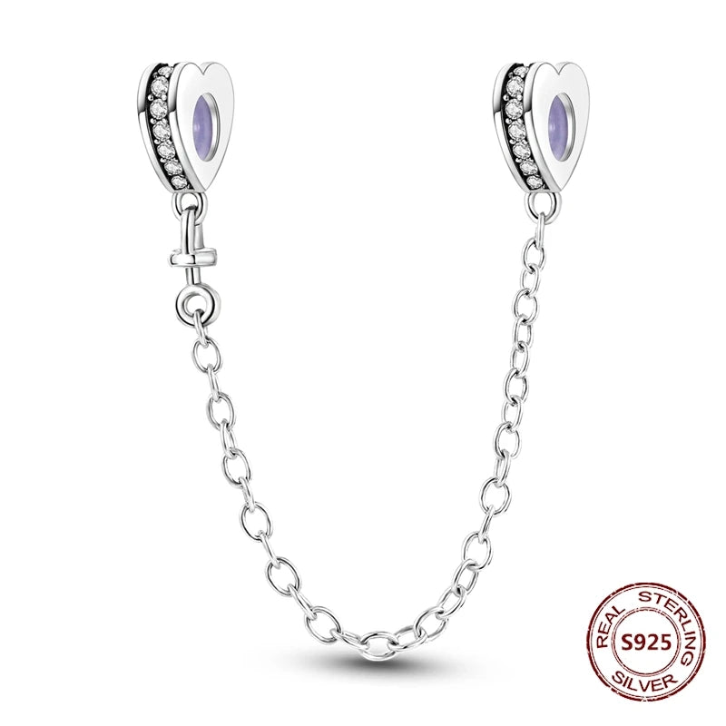 Sicherheitskette Libelle Schmetterling 925er Sterlingsilber Original Marienkäfer Kolibri Charm DIY Schmuckherstellung für Armband Armreif